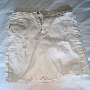 White jean skirt